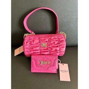 Juicy Couture Pink Bundle Barrel Purse Wallet Set NEW